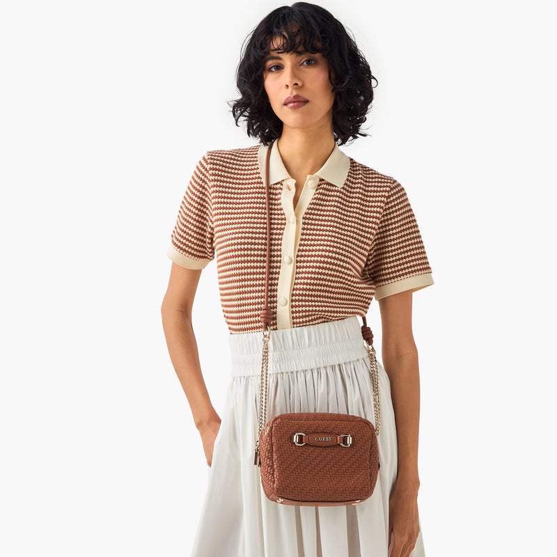 GUESS Textured Brown Crossbody Bag for Women - Image 2